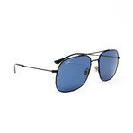 Modified Aviator Sunglasses // Black + Blue