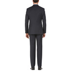 3-Piece Checkered Slim Fit Suit // Black (36S)