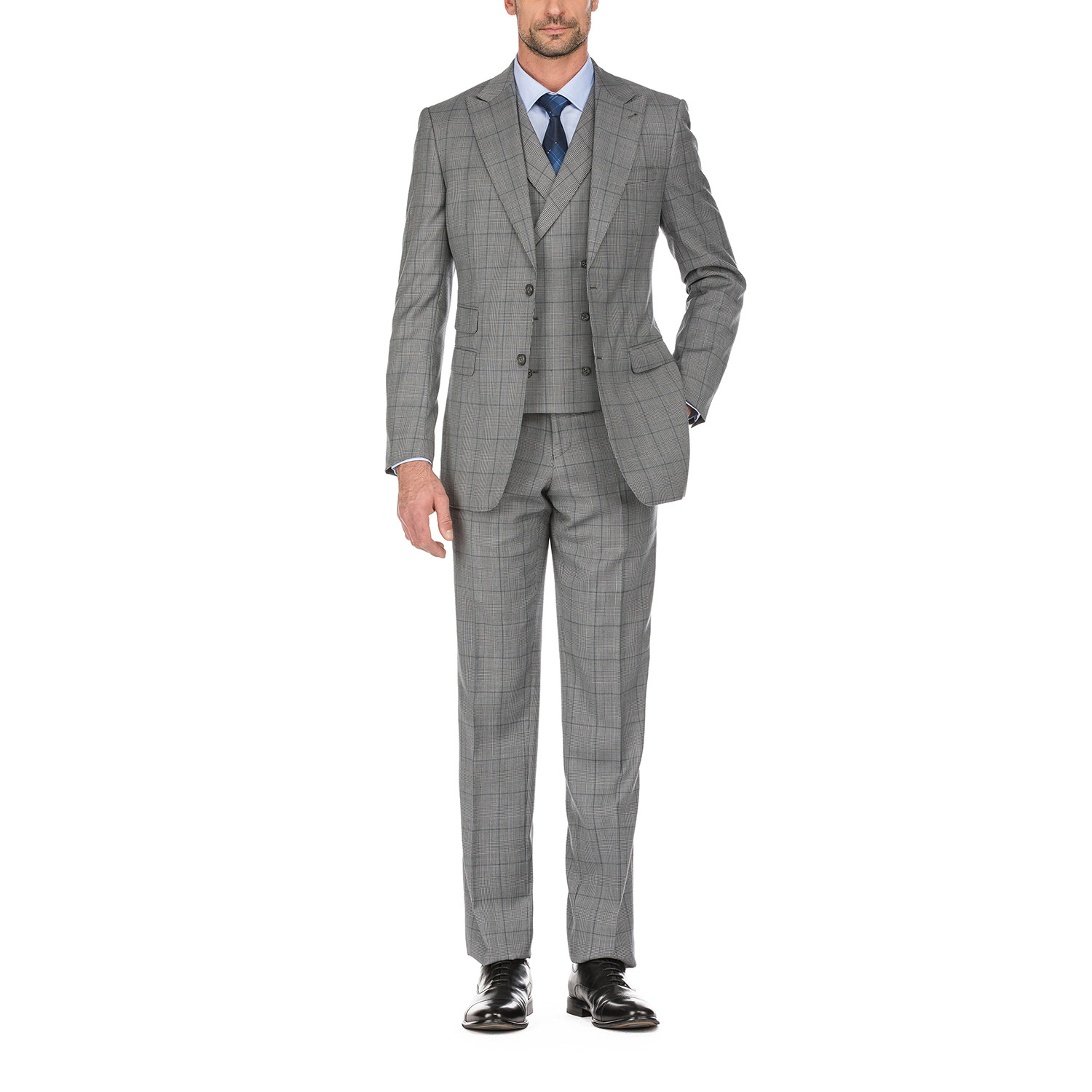 3-Piece Checkered Slim Fit Suit // Gray (36S) - English Laundry - Touch ...
