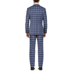 3-Piece Plaid Windowpane Slim Fit Suit // Navy (36S)