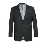 Plaid Windowpane Slim Fit Suit // Black (36R)