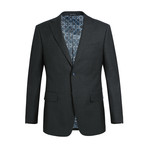2-Piece Plaid Slim Suit // Black (36S)