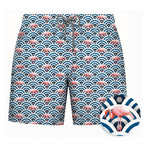 Flamingo Patterned Swim Short // Navy (S)