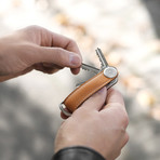 Leather Key Organizer // Tan + White