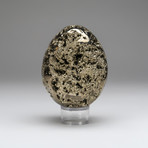 Pyrite Egg + Acrylic Display Stand