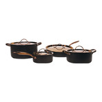 Ouro 8-Piece Hard Anodized Chef's Set // Black + Rose Gold