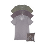 V-Neck Camo Heather Short-Sleeve Tee // Camouflage // Pack of 3 (L)