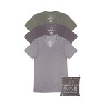 V-Neck Camo Heather Short-Sleeve Tee // Camouflage // Pack of 3 (M)