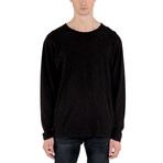 Long-Sleeve Slub Knit Sweater // Black (2XL)