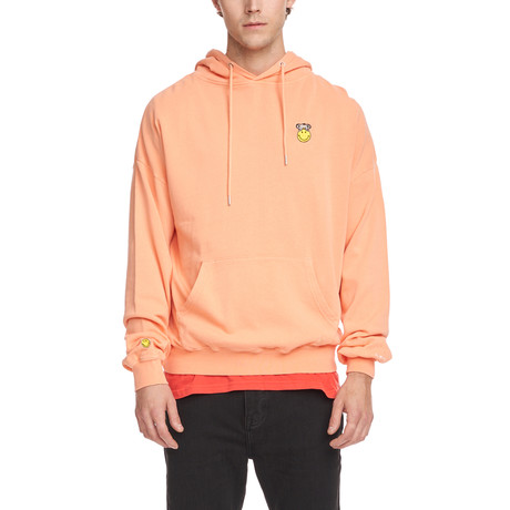 Smiley Hoodie // Peach (XS)
