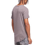 Frayed Scoop Short-Sleeve Tee // Charcoal (L)