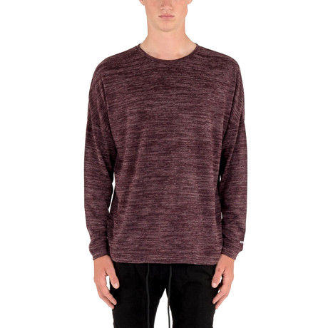 Long-Sleeve Drop Shoulder Marled Yarn // Port (XS)