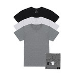 Essentials Crew Neck Short-Sleeve Tee // Black + White + Gray // Pack of 3 (XL)