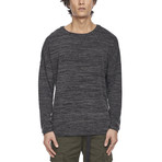 Long-Sleeve Drop Shoulder Marled Yarn // Mixed Black (S)