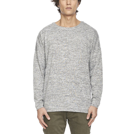 Long-Sleeve Drop Shoulder Marled Yarn // Mixed Gray (XS)