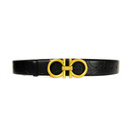 Women's Adjustable Gancini Belt // Black (Size 75)