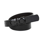 Men's Adjustable Gancini Belt // Black + Brown (Size 75)