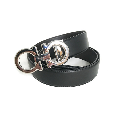 Men's Reversible + Adjustable Gancini Belt III // Black + Brown (Size 75)