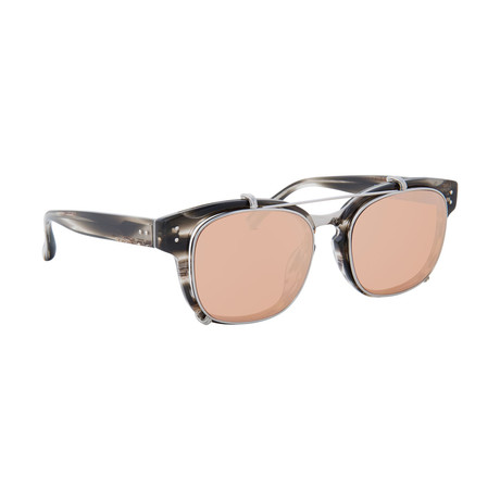 LFL584C4SUN Sunglasses // Gray Horn +White Gold + Rose Gold