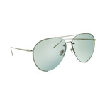 LFL624C6SUN Sunglasses // White Gold + Sky Blue