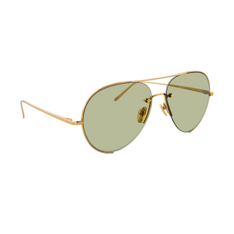 LFL625C5SUN Sunglasses // Yellow Gold + Light Green