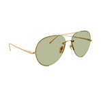 LFL625C5SUN Sunglasses // Yellow Gold + Light Green