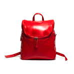 Student Leather Backpack 14" // Red