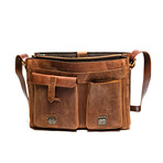 Front Pocket Leather Briefcase // Distressed Brown