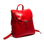 Student Leather Backpack 14" // Red
