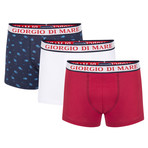 Miles Boxer Brief 3-Pack // Patterned + Bordeaux + White (2XL)