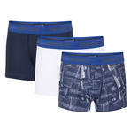 Alvaro Boxer Short // Patterned + Navy + White // Set of 3 (XL)