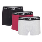 Deon Boxer Short // Black + Bordeaux + Gray // Set of 3 (2XL)