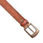 Two Tone Stitched Leather Belt // Brown (37" Length)