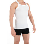 3 Pack Square Neck Tank // White (M)