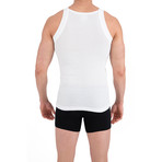 3 Pack Square Neck Tank // White (L)