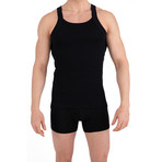 3 Pack Square Neck Tank // Black (S)