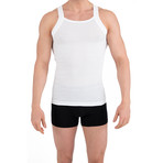 3 Pack Square Neck Tank // White (M)