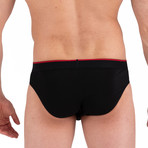 3 Pack Stretch Brief // Red + Gray + Black (S)