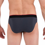 3 Pack Stretch Brief // Red + Gray + Black (XL)