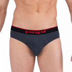 3 Pack Stretch Brief // Red + Gray + Black (L)