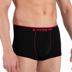 3 Pack Brazilian Trunks // Black + Red + Black (M)