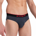 3 Pack Stretch Brief // Red + Gray + Black (S)