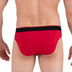 3 Pack Stretch Brief // Red + Gray + Black (S)