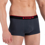 3 Pack Brazilian Trunks // Black + Charcoal + Red (L)