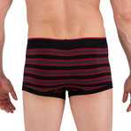 3 Pack Brazilian Trunks // Black + Red + Black (M)