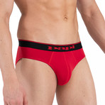 3 Pack Stretch Brief // Red + Gray + Black (L)