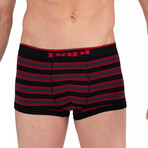 3 Pack Brazilian Trunks // Black + Red + Black (L)