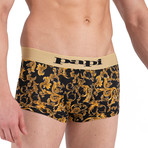 Baroque Print Trunk // Black + Gold (S)