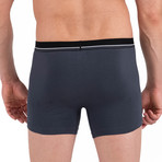 4 Pack Striped Boxer Brief // Ebony + Black (S)