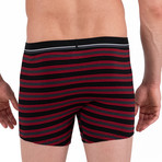 4 Pack Striped Boxer Brief // Ebony + Black (L)